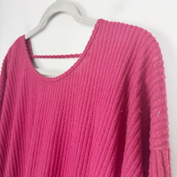ENTRO | NEW Maroon Ribbed Backless Twist Lightweight Sweater Top Women’s Size M - Picture 2 of 10